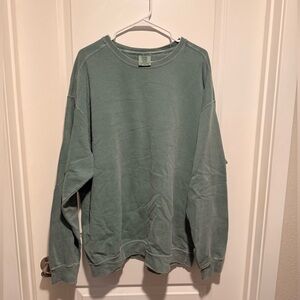 Comfort Colors Light Wash Green Crewneck Sweater